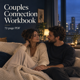 Theeles Couples Connection Workbook 72-page PDF illustrated by a couple sharing a quiet blue-hour moment