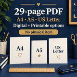 Kids Body Signals edition information: 29-page PDF, A4, A5, and US Letter, digital and printable options