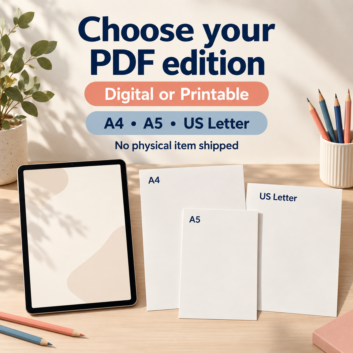 Kids Life Skills PDF editions: Digital or Printable; A4, A5 or US Letter; no physical item shipped