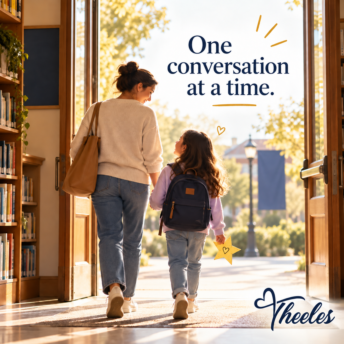 Theeles Kids Life Skills Toolkit illustrated as one caregiver-child conversation at a time; no PDF preview or physical item