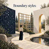 Original architectural illustration of boundary styles, not an actual workbook page